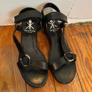 Opening Ceremony Black Leather Platform Sandals Sz 38 $250